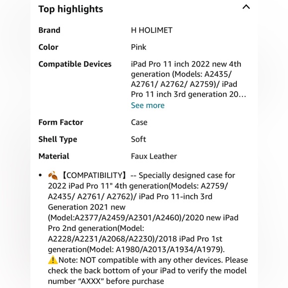 Case for iPad Pro 11” 2022 4th/3rd/2nd/1st Generation with Pencil Holder Leather - Picture 9 of 16